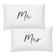 Load image into Gallery viewer, 100% Cotton Mr &amp; Mrs Pillow Case Set - Have To Have It NZ