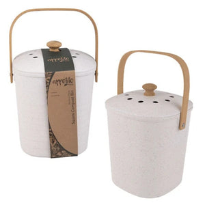 D-Line Appetito White Bamboo Fibre Compost Bin - Have To Have It NZ